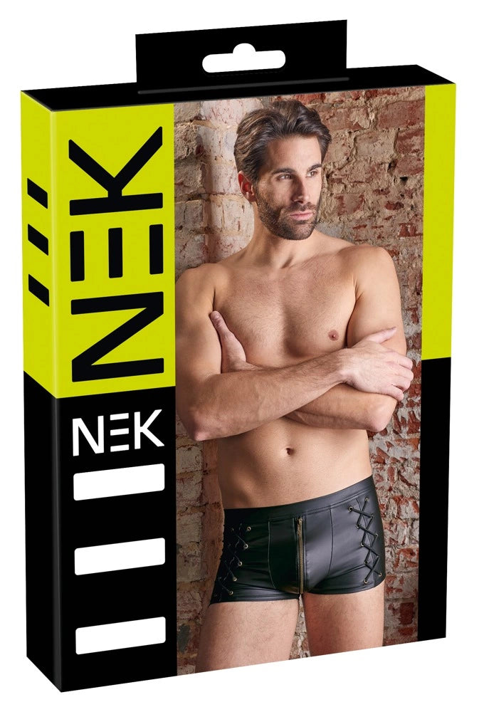 Pants günstig Kaufen-Men's Pants M. Men's Pants M <![CDATA[Distinctive male matte look!. Black pants with a padded brass zip at the front. With striking lacing on the sides. With a fabric-covered waistband. Tight-fitting but stretchy material that is very comfortable to wear.