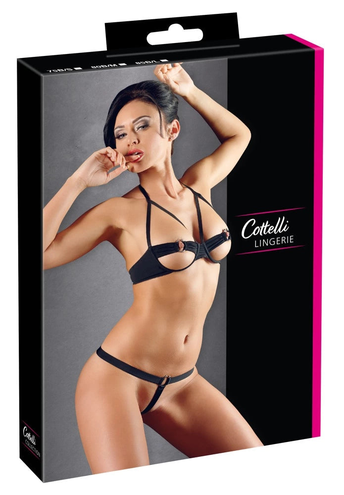 Cal The günstig Kaufen-Bra Set 85B/L. Bra Set 85B/L <![CDATA[Pure seduction!. This set does not leave any man's fantasies unfulfilled! This underwired bra stands out because of its open cups and its horseshoe-shaped metal rings that go around the nipples. With a practical hook 