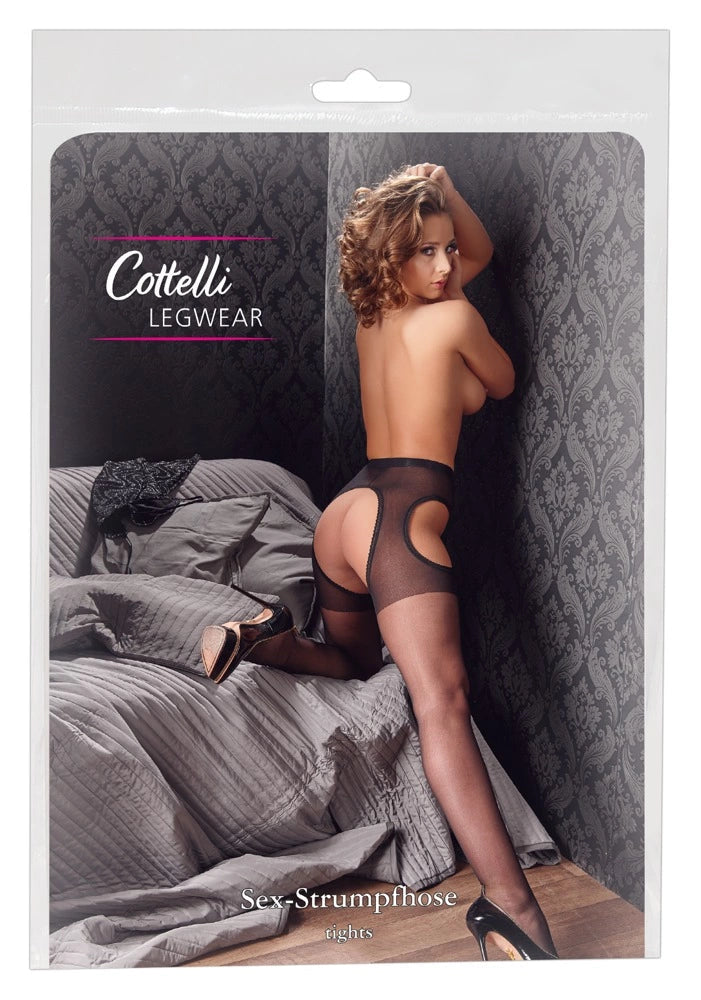 Top Class günstig Kaufen-Sex Tights black S/M. Sex Tights black S/M <![CDATA[Extremely feminine!. Velvety soft suspender tights in an exciting suspender belt look. Classic bland and with fancy lace top parts. These leg-flatterers are just as comfortable as normal tights. A real m