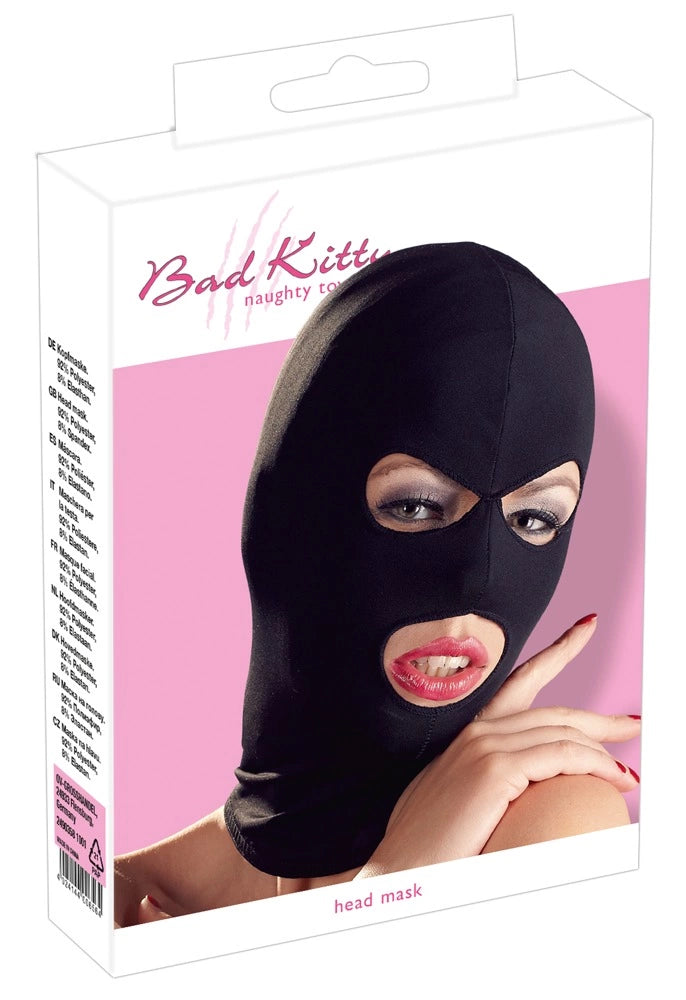 Elastic Fabric günstig Kaufen-Head Mask Eyes & Mouth BK. Head Mask Eyes & Mouth BK <![CDATA[Tames naughty kitties!. Black tight head mask made of elastic fabric. With holes for eyes and mouth.. 92% polyester, 8% spandex.]]>. 