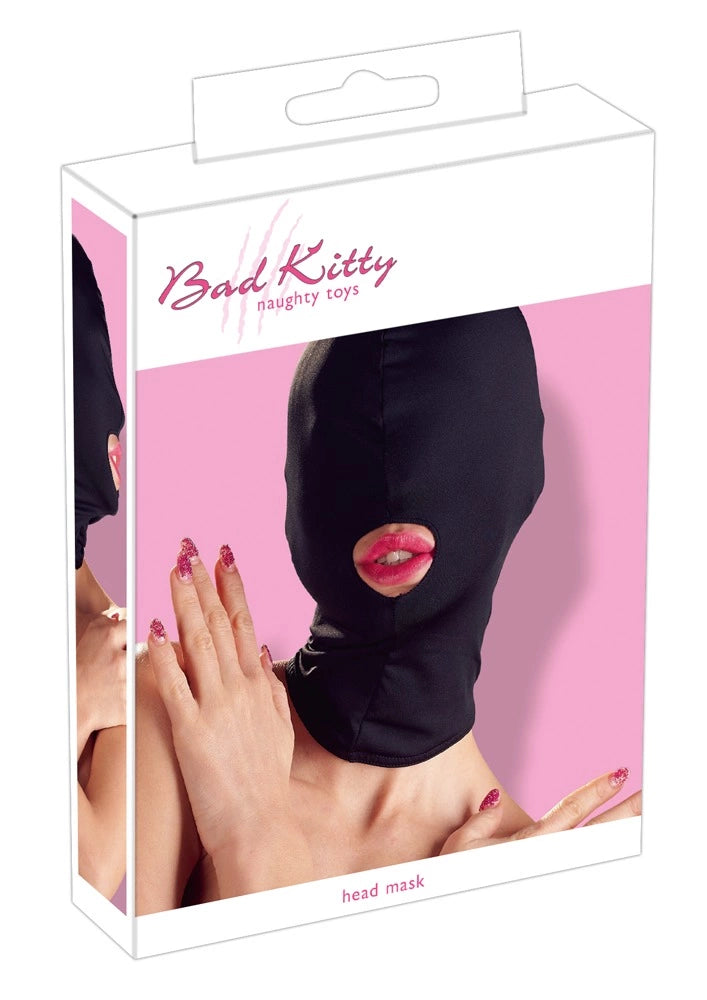 Out for günstig Kaufen-Head mask mouth black BK. Head mask mouth black BK <![CDATA[For the finest fetish games!. Black, tight-fitting head mask by Bad Kitty made of soft stretch material with a mouth opening. Almost opaque.. 95% polyester, 5% spandex.]]>. 