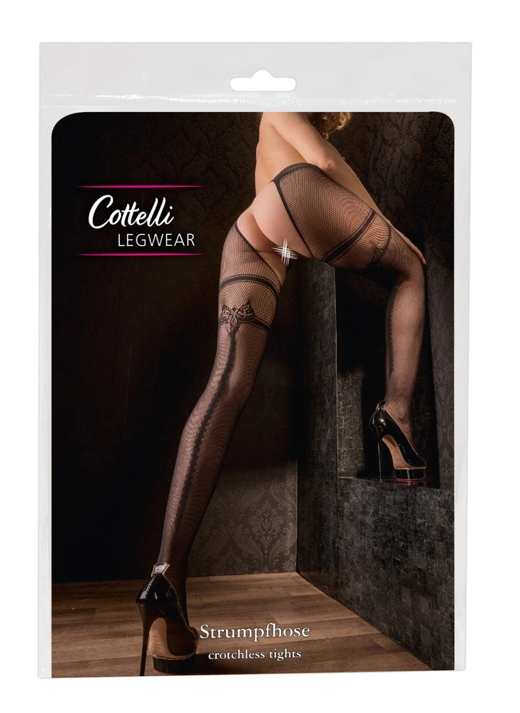 Dec 8 günstig Kaufen-Crotchless Tights S/M. Crotchless Tights S/M <![CDATA[Pure seduction!. Velvety soft, crotchless, fishnet tights from Cottelli LEGWEAR with an integrated garter and decorative seam at the back.. 85% polyamide, 15% spandex]]>. 