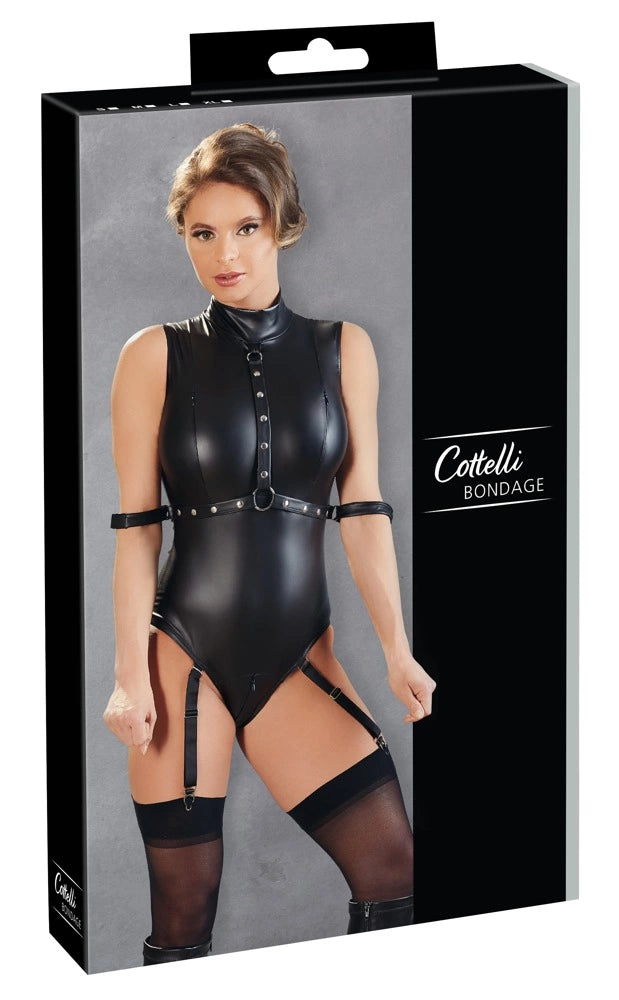 Strap on günstig Kaufen-Body Suspenders XL. Body Suspenders XL <![CDATA[A strict dominant look, soft comfortable material!. A stretchy body in a matte black look with metal details and suspender straps. With zips over the breasts and decorative studs at the front.. There are als