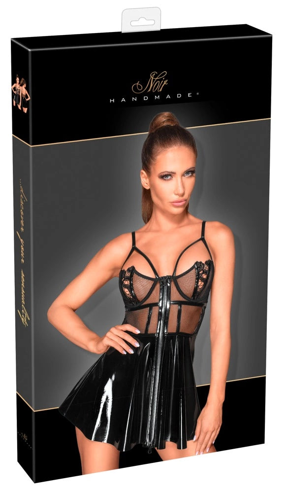 Flagge,Mini günstig Kaufen-Vinyl Mini Dress M. Vinyl Mini Dress M <![CDATA[Perfect for wild (party) nights!. Semi-transparent bustier dress with stripes, shaping bones, adjustable vinyl straps, and decorative straps. With a short, flared skirt made out of shiny vinyl. Beautiful emb
