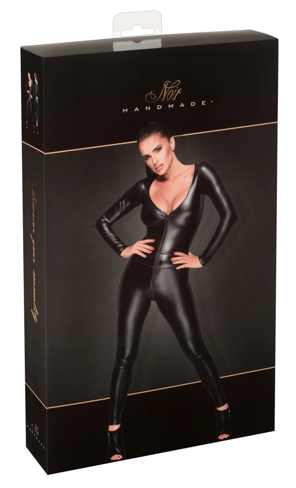 on The günstig Kaufen-Jumpsuit zip S. Jumpsuit zip S <![CDATA[Stylish shiny matte material that fits like a second skin!. Very stretchy, long sleeve jumpsuit that is made out of beautiful black power wet look. The material is tight-fitting.. The practical 2-way zip starts in t