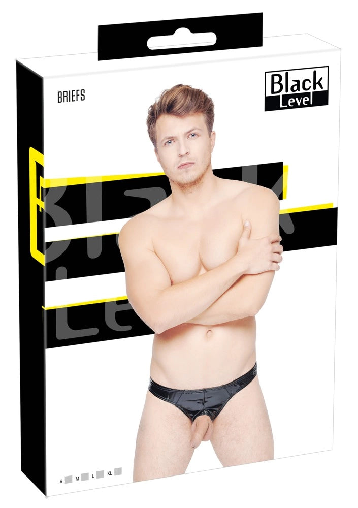 The Pro günstig Kaufen-Vinyl M. Briefs Showm. L. Vinyl M. Briefs Showm. L <![CDATA[Provocative shiny gem that is very comfortable to wear!. The briefs from Black Level have a showmaster hole for the penis and testicles. They are made out of shiny, black, bi-elastic vinyl. The s