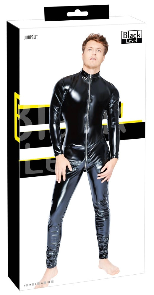 TAB S  günstig Kaufen-Vinyl Jumpsuit M. Vinyl Jumpsuit M <![CDATA[A shiny jumpsuit that is very comfortable to wear!. Jumpsuit from Black Level with a 3-way metal zip that starts at the small stand-up collar, goes over the crotch and stops at the top of the buttocks. It is mad