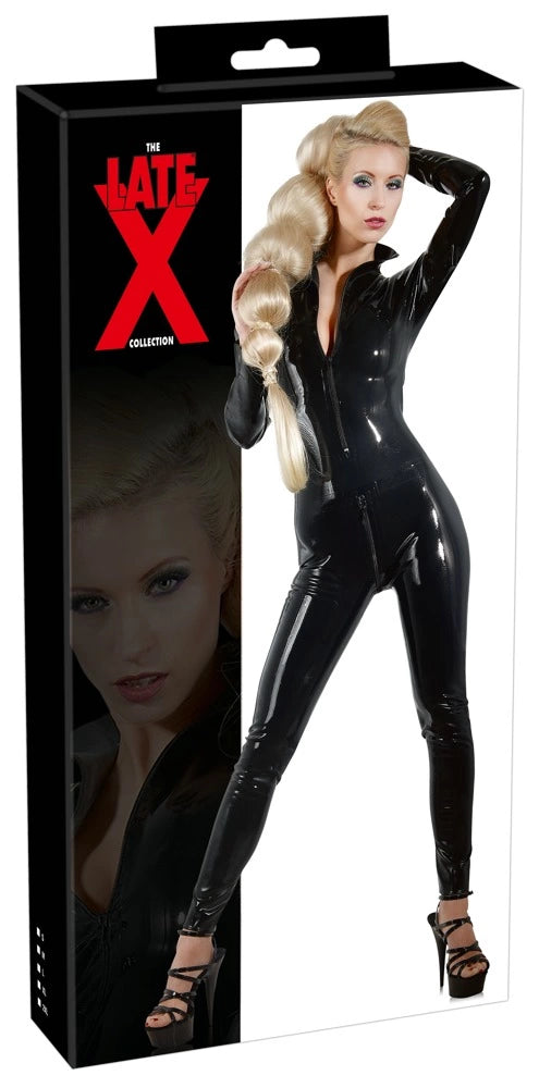 Suit In günstig Kaufen-Latex Catsuit black XS. Latex Catsuit black XS <![CDATA[The catsuit with two zips!. Slightly tapered catsuit with a stand-up collar. The 50 cm long zip at the front and the zip over the crotch can be unzipped to allow some air in and provide access to the