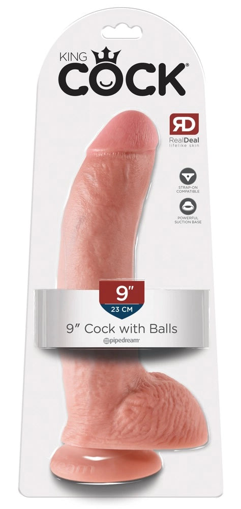it Mean günstig Kaufen-KC 9" Cock with Balls Light. KC 9" Cock with Balls Light <![CDATA[Irresistibly realistic!. This dildo is in a realistic penis shape and has bulging glans, pronounced veins and large testicles. Its slightly curved shape means that it can provide sp