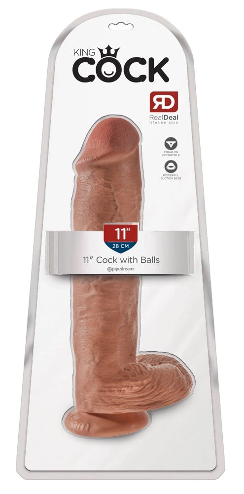 Strap on günstig Kaufen-KC 11" Cock with Balls Tan. KC 11" Cock with Balls Tan <![CDATA[A strapping, realistic dildo!. Extremely realistic dildo with pronounced glans and veins. The suction cup makes hands-free pleasure possible. The dildo is also strap-on compatible.. C