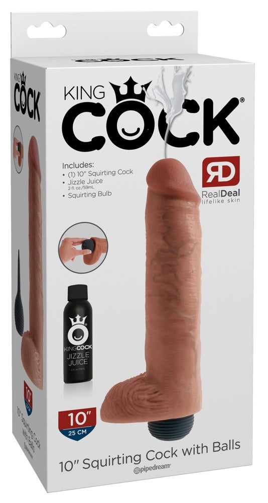 10 m günstig Kaufen-KC 10" Squirting Cock with Bal. KC 10" Squirting Cock with Bal <![CDATA[Watch out – it can squirt!. This extremely realistic dildo can squirt like the real thing. The pump ball gets filled with liquid and the shaft then gets inserted. When press