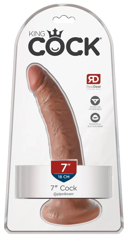 KING günstig Kaufen-King Cock 7" Cock Tan. King Cock 7" Cock Tan <![CDATA[This realistic dildo is at your service!. The 7 inch realistic dildo with a suction cup stands out – especially with its life-like design. Not only does this impressive guy look good with its