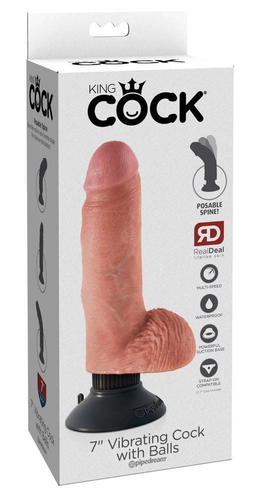 it Mean günstig Kaufen-King Cock 7 inch Vibr./w.balls. King Cock 7 inch Vibr./w.balls <![CDATA[Realistic guy with a bendable shaft!. This beautiful and realistic vibrator with balls can be bent into any position and it then stays in place. This means that it can be used at any 