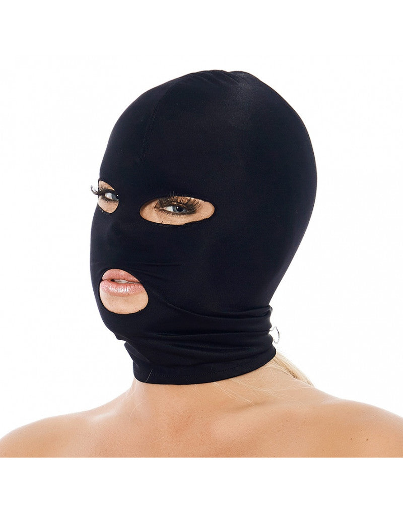 Offen/Geschlossen günstig Kaufen-Rimba - Kopfmaske aus Stretchstoff mit Augen und Mund offen. Rimba - Kopfmaske aus Stretchstoff mit Augen und Mund offen . 
