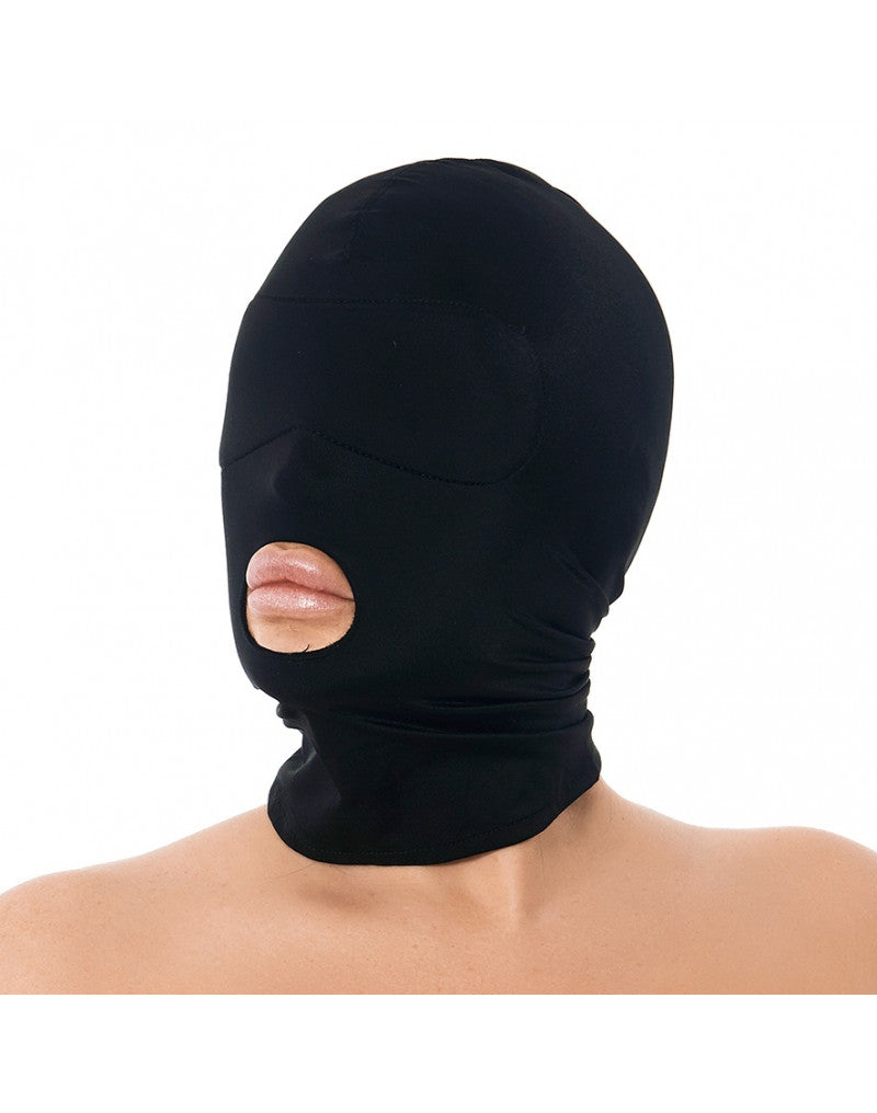 Offen/Geschlossen günstig Kaufen-Rimba - Kopfmaske aus Stretchstoff mit Mund offen. Rimba - Kopfmaske aus Stretchstoff mit Mund offen . 