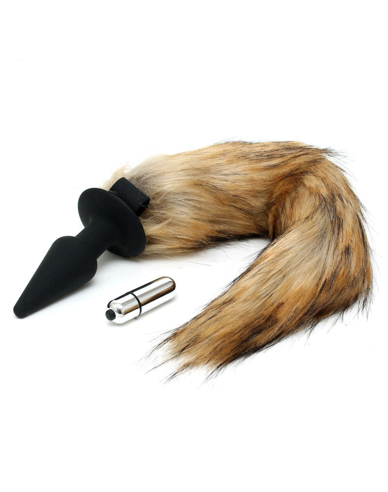 Silicone günstig Kaufen-Rimba - Silicone Butt Plug with Fox Tail. Rimba - Silicone Butt Plug with Fox Tail <![CDATA[Silicone buttplug Ø 3.5 cm with one-speed vibrator and artificial fox tail.. 3x LR44 Battery Included]]>. 