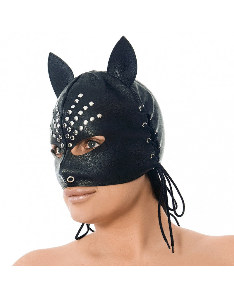 Die Eins günstig Kaufen-Rimba - Maske mit Ohren, verziert mit Nieten. Rimba - Maske mit Ohren, verziert mit Nieten <![CDATA[Echtes Nappaleder Katze Maske mit Ohren und Metallnieten verziert. Diese halbe Haube ist einstellbar mit Baumwolle Schnüren auf je Seite.]]>. 