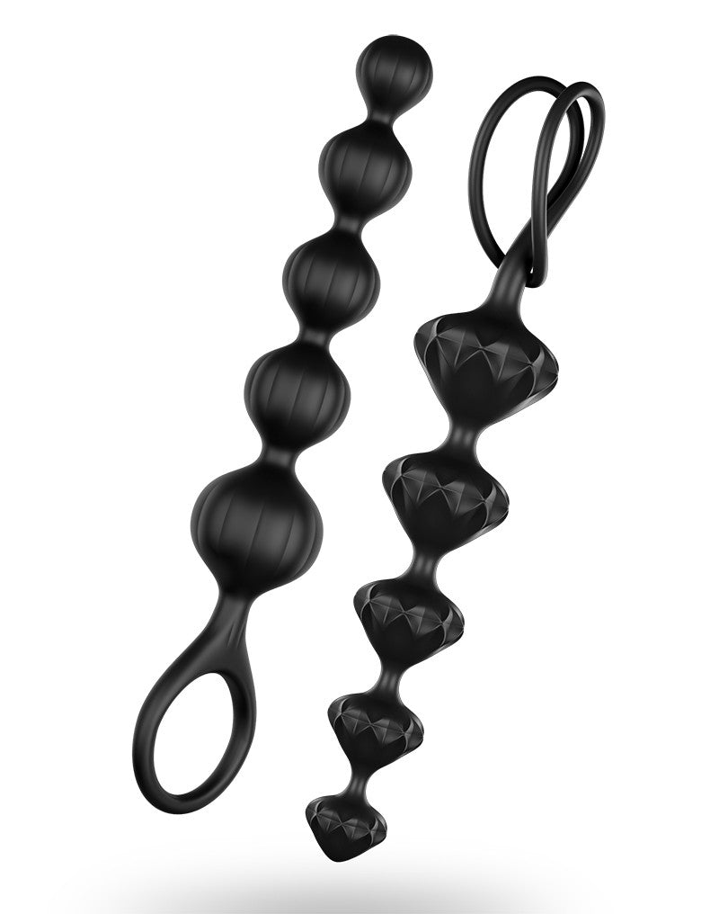Genuss in günstig Kaufen-Satisfyer Love Beads Black (set of 2). Satisfyer Love Beads Black (set of 2) <![CDATA[Set aus 2 weichen Silikonperlen. Hautfreundliches Soft-Silikon. Ideal für Einsteiger & Analtraining. Halteringe für sicheren Genuss. 2 Sinnliche Strukturen. Aufsteigen