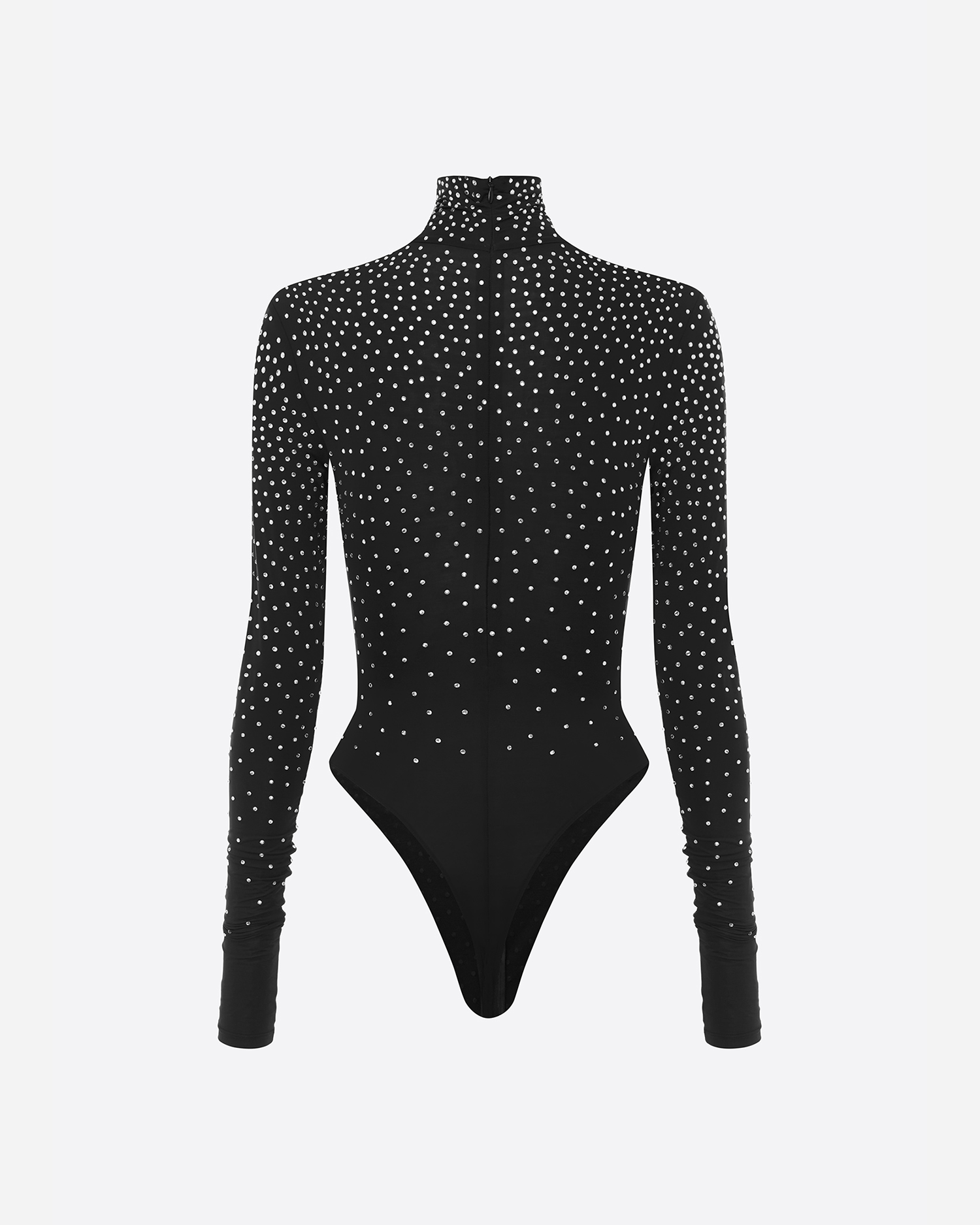 Turtleneck Bodysuit in Crystal Jersey