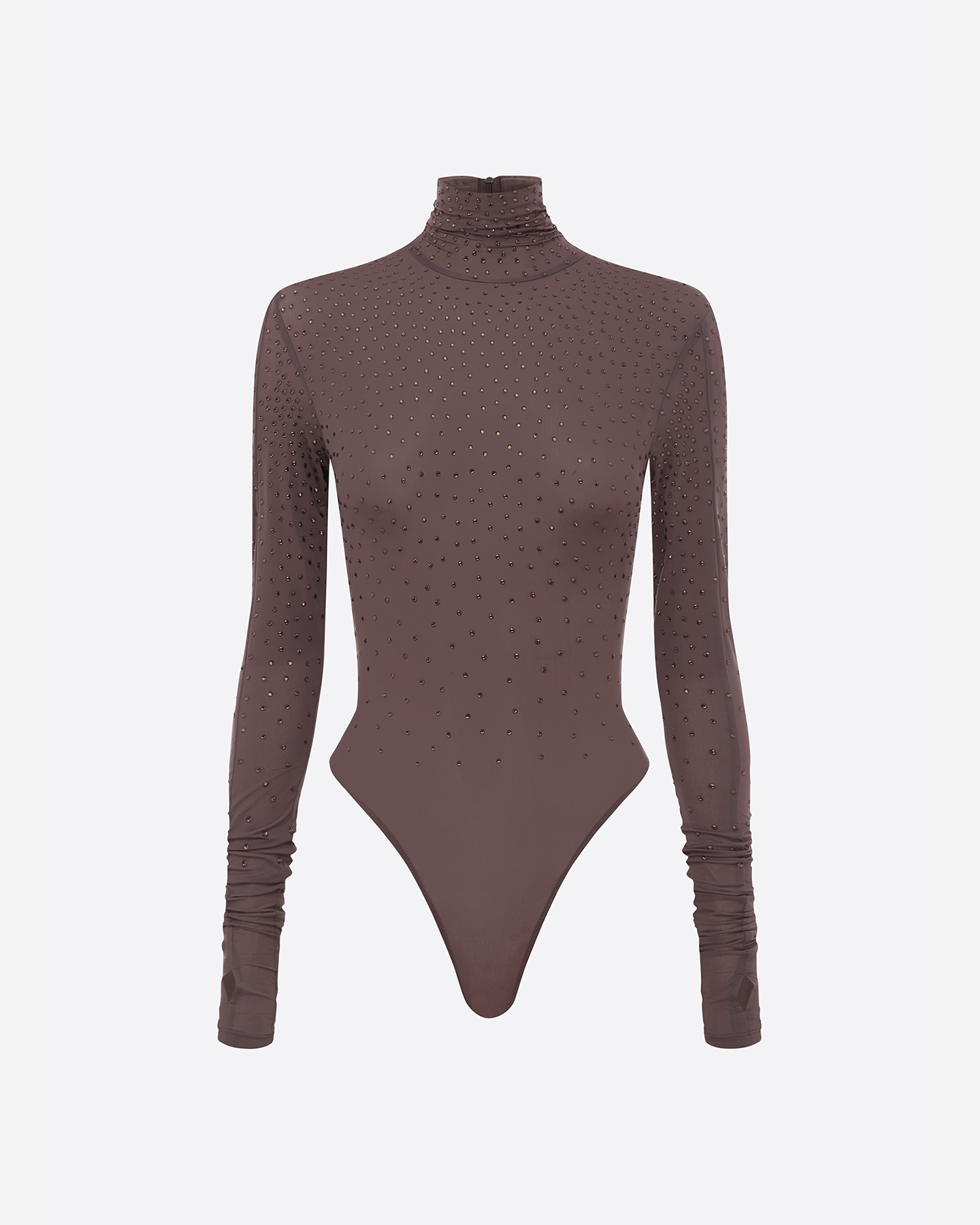 Turtleneck Bodysuit in Crystal Jersey