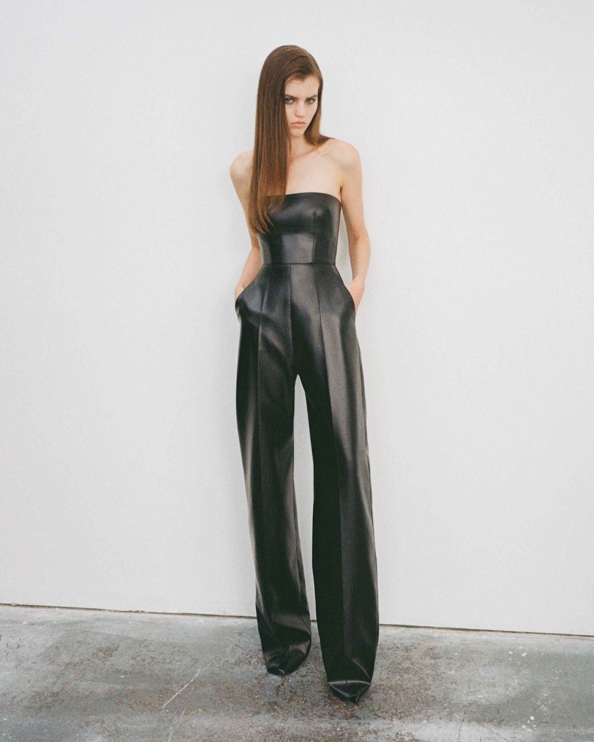 Strapless Jumpsuit in Plastic