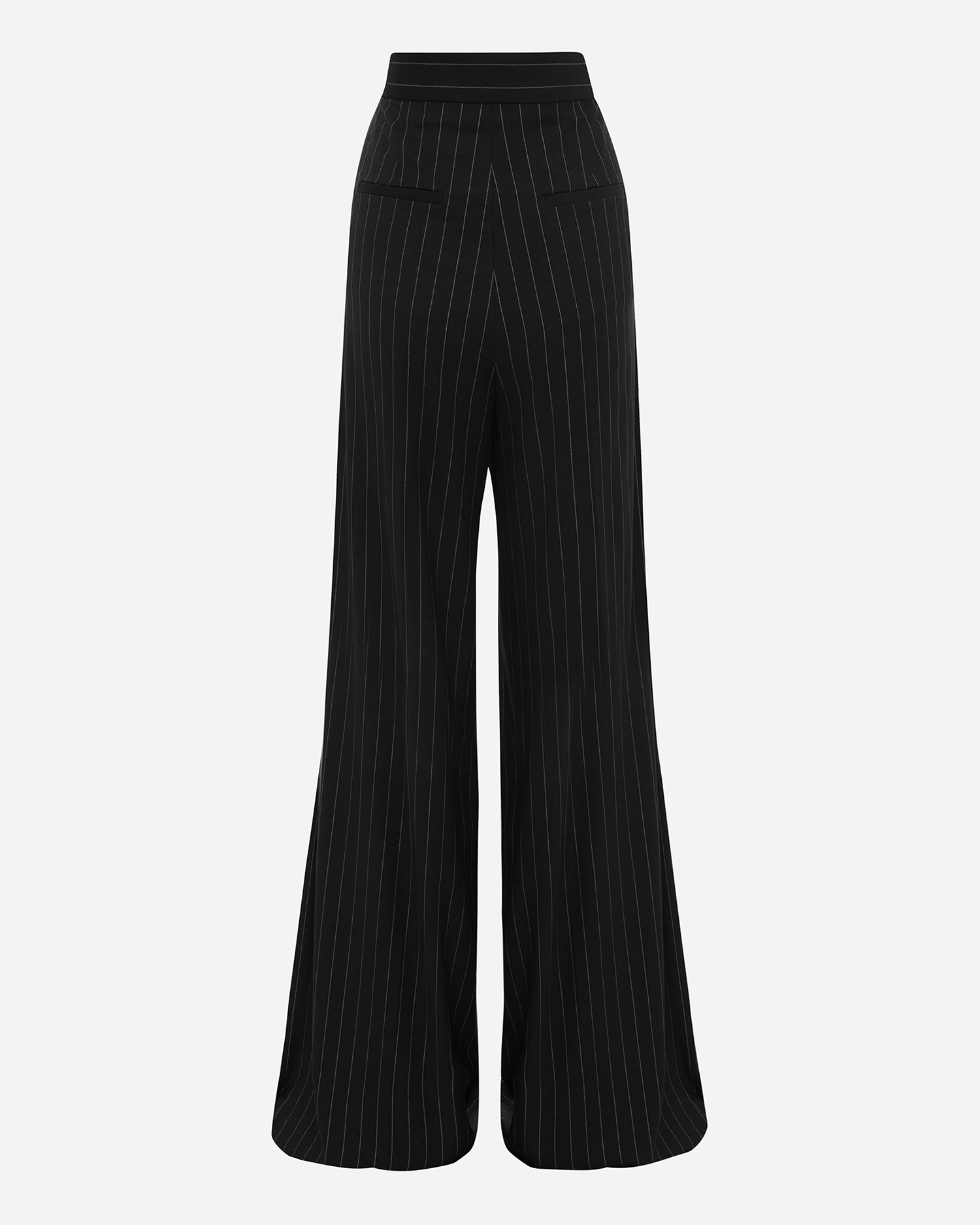 Pleated Trouser in Lurex Pinstripe