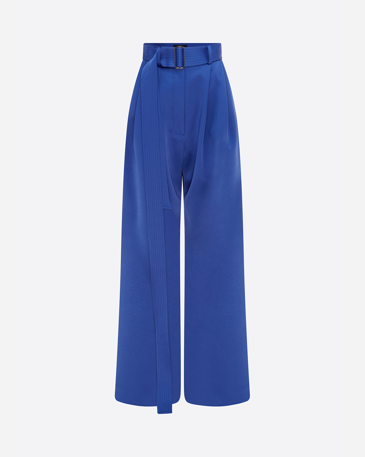 Pleat Trouser with Belt in Satin Crepe