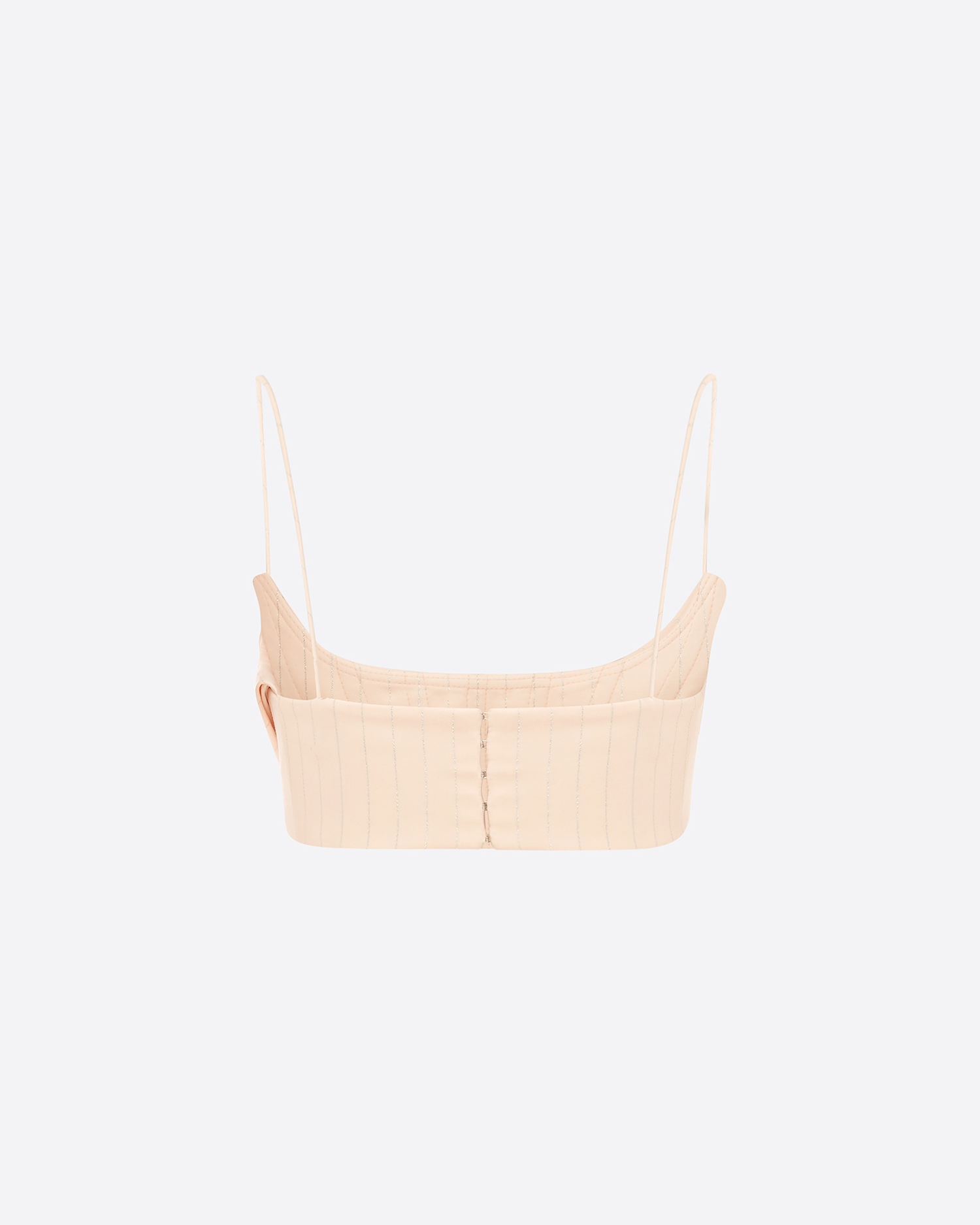 Draped Crop Top in Lurex Pinstripe