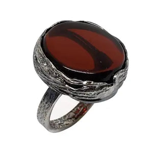 Rings: Cherry Amber in Silver - River Of Time Boutique