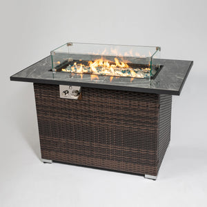 44" Outdoor Fire Pit, Propane - caprisdecorandmore - 44 Inch Tall Table