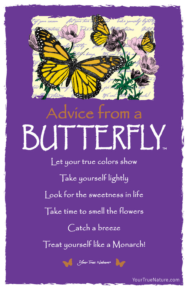 Advice From A Butterfly Frameable Art Card Your True Nature Inc