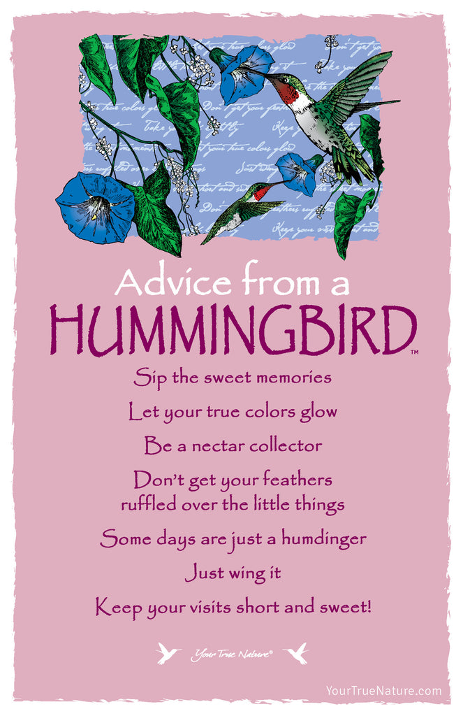 Advice from a Hummingbird Frameable Art Postcard – Your 