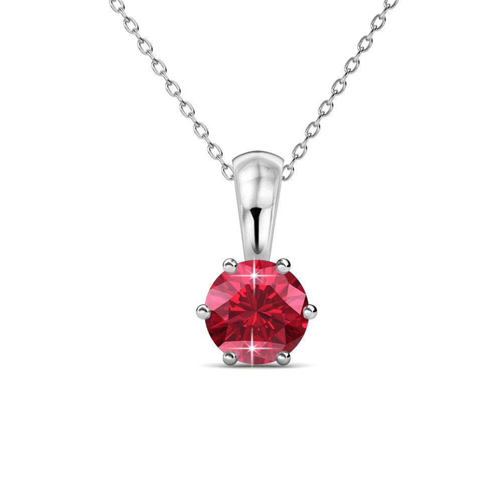 1ct Birthstone Necklace - 18k White Gold Plated with Luxury Crystals