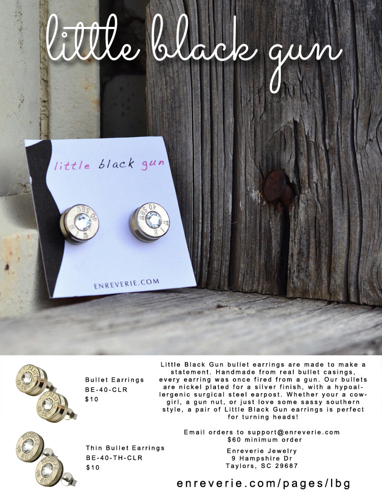 Little Black Gun bullet earrings wholesale