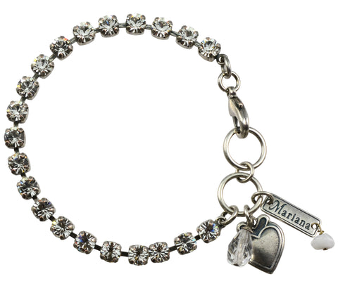 Mariana Silver Plated Clear Tennis Bracelet