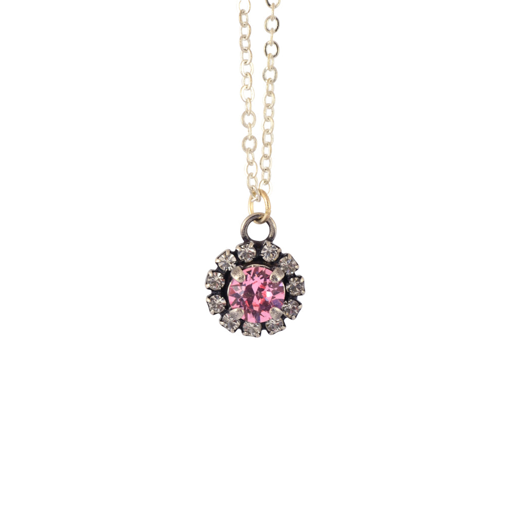 light pink crystal necklace