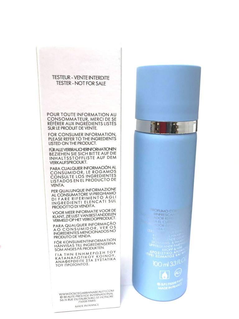 Light Blue Women by Dolce & Gabbana Body & Hair Spray  oz (Tester) –  Cosmic-Perfume