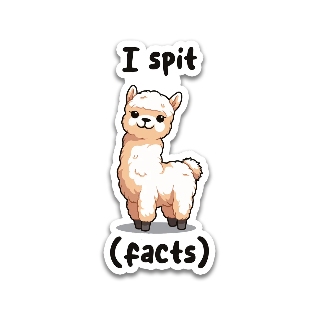 Llama "I Spit (Facts)" Sticker