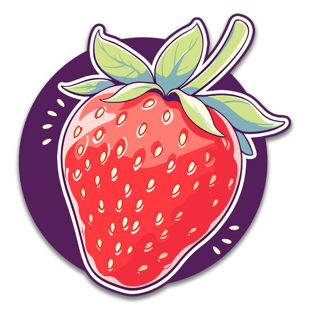 Delicious Red Strawberry Sticker