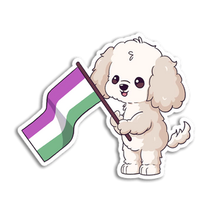 Finn & Genderqueer Pride Flag Sticker - Stick With Finn