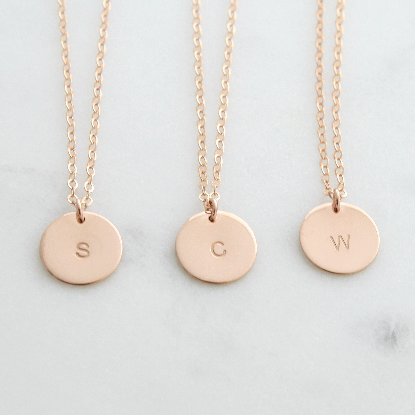 Hammered Initial Charm Disc Necklace – Sloane Jewelry Design