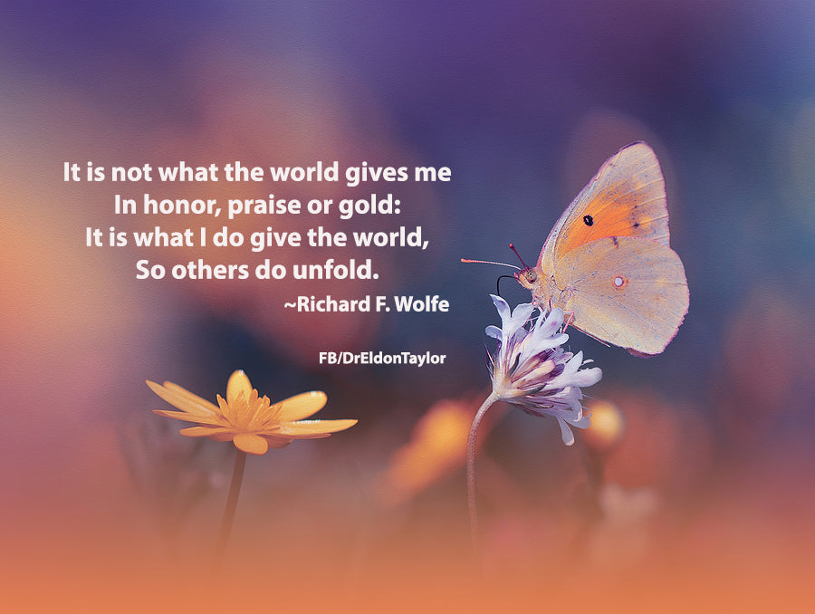 What matters is what you give to the world!