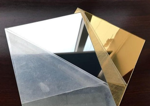 Gold and silver mirror perspex sheets