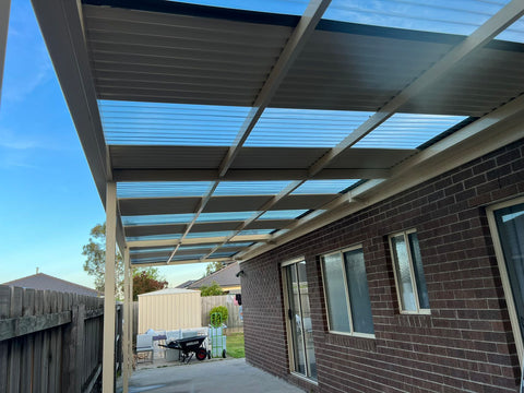 steel pergola with colorbond