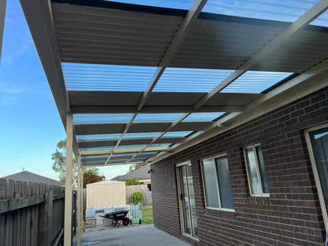 Pergola with colorbond and corrugated polycarbonate