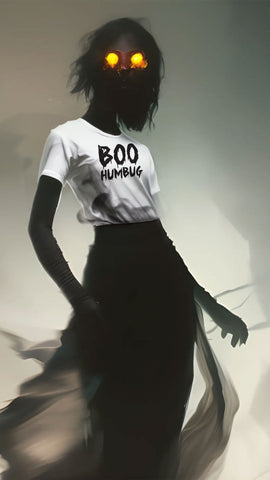 scary ghost spirit wearing freakngeek boo humbug halloween shirt