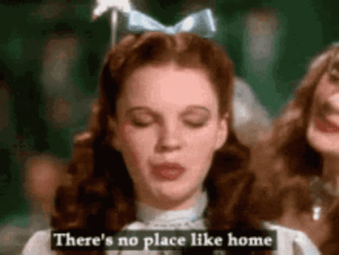 judy garland as dorothy in the wizard of oz saying there's no place like home