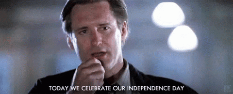 bill pullman as president whitmore in independence day saying today we celebrate our independence day