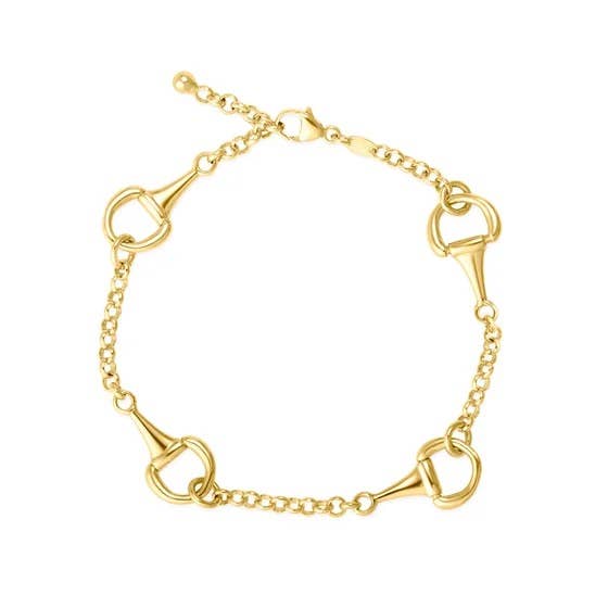  Sterling Silver Dee Ring Snaffle Bits Bracelet 1/2 inch Wide, 7  1/2 inch Long: Link Bracelets: Clothing, Shoes & Jewelry