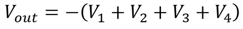 Inverting Summing Amplifier eqn